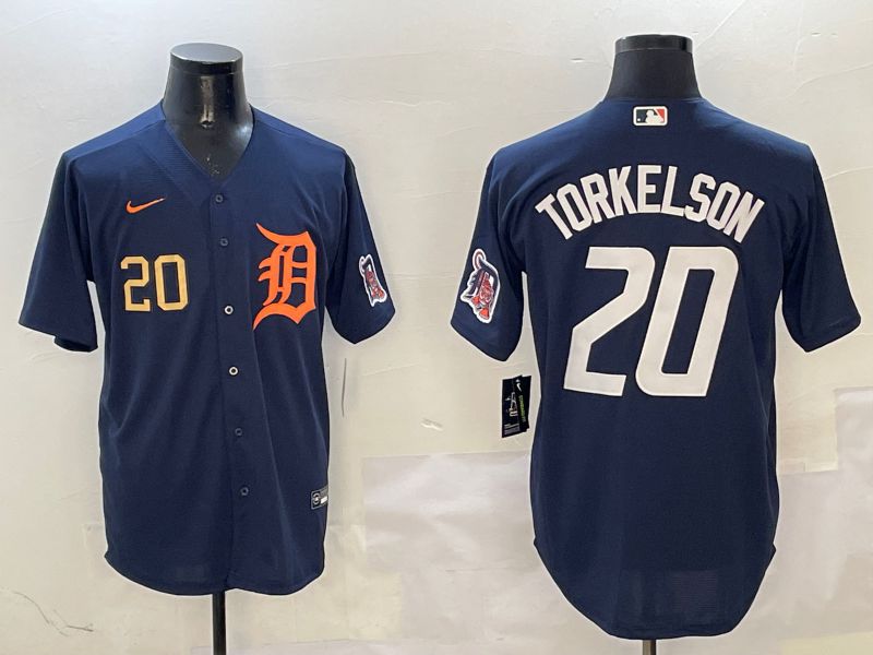 Men Detroit Tigers #20 Torkelson Drak Blue Game 2025 Nike MLB Jersey style 3114->youth mlb jersey->Youth Jersey